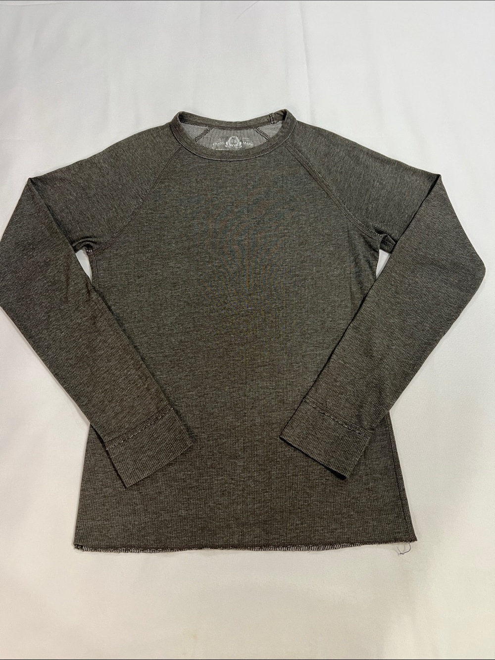 American Rag Men's Long Sleeve Thermal Shirt - Heather Brown. Size Small